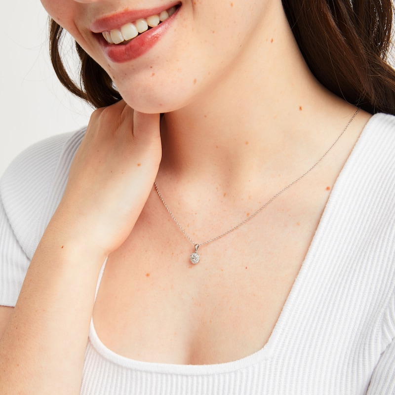Main Image 2 of KAY Lab-Grown Diamonds Halo Necklace 1/4 ct tw Sterling Silver 18"