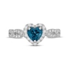 Neil Lane Heart-Shaped London Blue Topaz & Diamond Engagement Ring 1/2 ct tw 14K White Gold