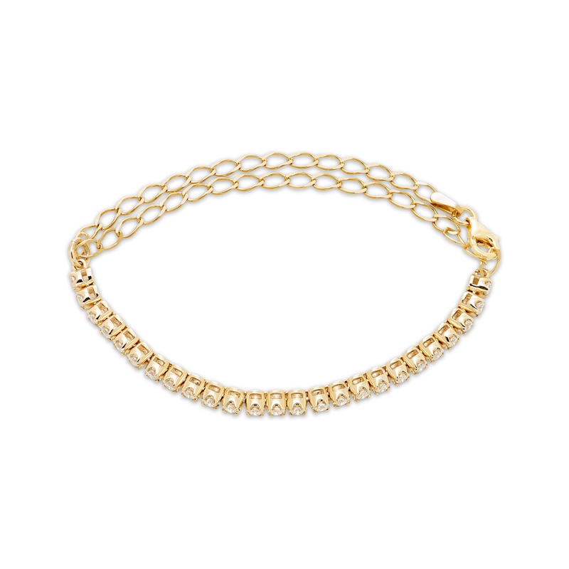 Main Image 2 of Diamond Adjustable Line Bracelet 1/2 ct tw 10K Yellow Gold 6.25" to 9"