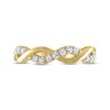 THE LEO Diamond Round-Cut Crossover Twist Anniversary Band 1/3 ct tw 14K Yellow Gold