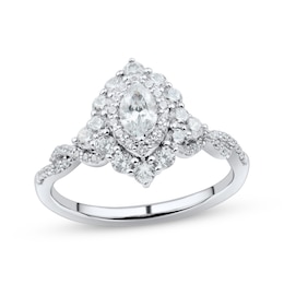 Marquise-Cut Diamond Engagement Ring 1 ct tw 14K White Gold