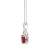 Thumbnail Image 2 of Cushion-Cut Lab-Created Ruby & Trillion-Cut White Lab-Created Sapphire Necklace Sterling Silver 18"