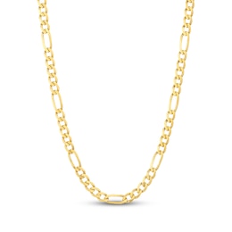 4.65mm Figaro Chain Necklace Solid 10K Yellow Gold 22"