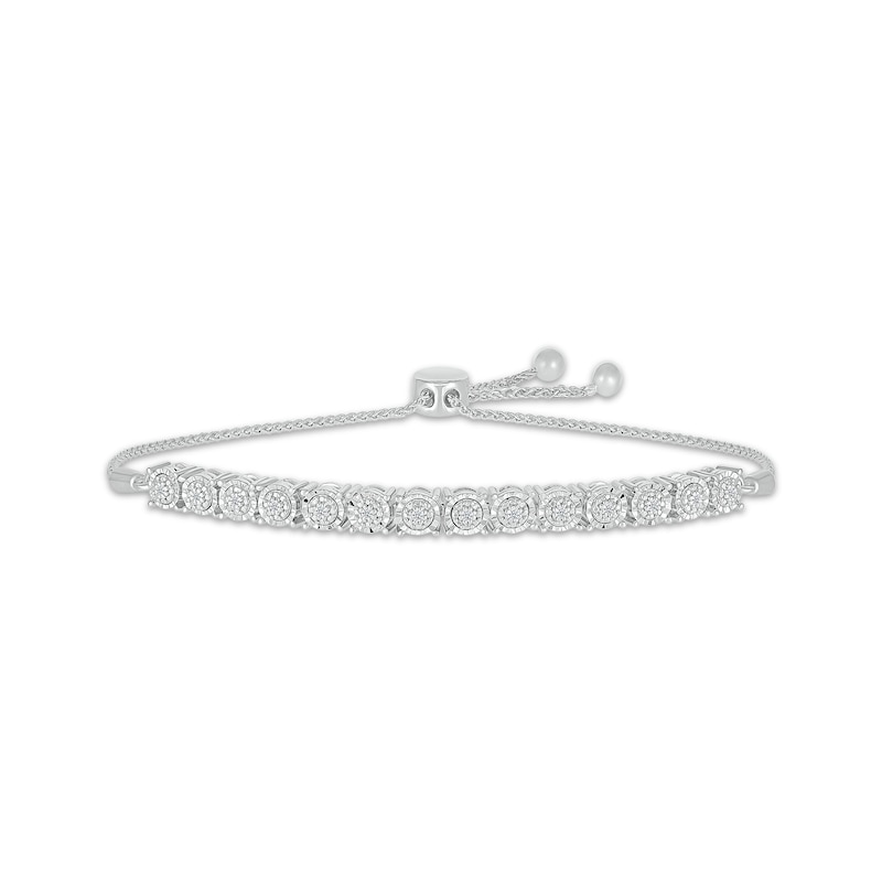 Main Image 1 of Diamond Line Bolo Bracelet 1/10 ct tw Sterling Silver