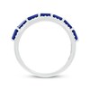 Thumbnail Image 3 of Baguette-Cut Blue Lab-Created Sapphire & Diamond Ring 1/5 ct tw 10K White Gold