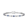 Thumbnail Image 1 of Blue & White Lab-Created Sapphire Infinity Bracelet Sterling Silver 7.25"