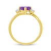 Thumbnail Image 3 of Heart-Shaped Amethyst & Diamond Ring 1/15 ct tw 10K Yellow Gold