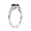 Thumbnail Image 2 of Oval-Cut Amethyst & White Lab-Created Sapphire Ring Sterling Silver