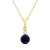 Thumbnail Image 1 of Natural Blue Sapphire & Diamond Accent Necklace 10K Yellow Gold 18"