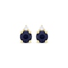 Thumbnail Image 2 of Natural Blue Sapphire & Diamond Accent Stud Earrings 10K Yellow Gold