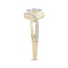 Thumbnail Image 3 of Baguette & Round-Cut Multi- Diamond Split Shank Fashion Ring 1/5 ct tw 10K Yellow Gold