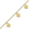 Thumbnail Image 3 of Puff Heart Charms Bracelet 14K Yellow Gold 7.5"