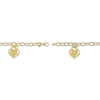 Thumbnail Image 4 of Puff Heart Charms Bracelet 14K Yellow Gold 7.5"