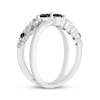 Thumbnail Image 2 of Blue & White Lab-Created Sapphire Orbit Ring 10K White Gold