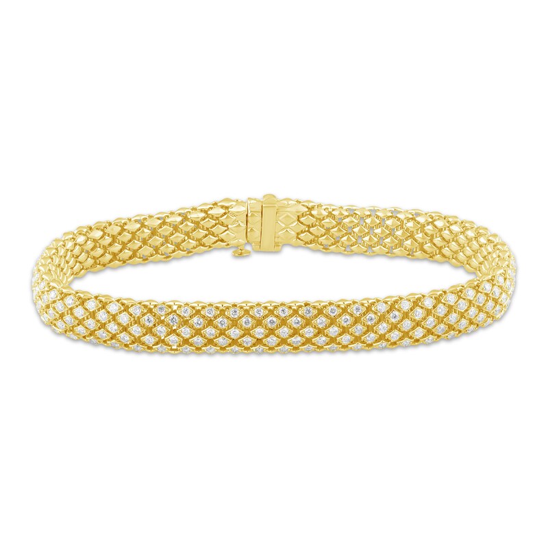 Main Image 1 of Multi-Row Diamond Bracelet 3 ct tw 14K Yellow Gold 7.25"