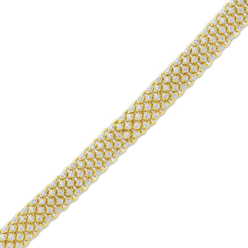 Main Image 2 of Multi-Row Diamond Bracelet 3 ct tw 14K Yellow Gold 7.25"
