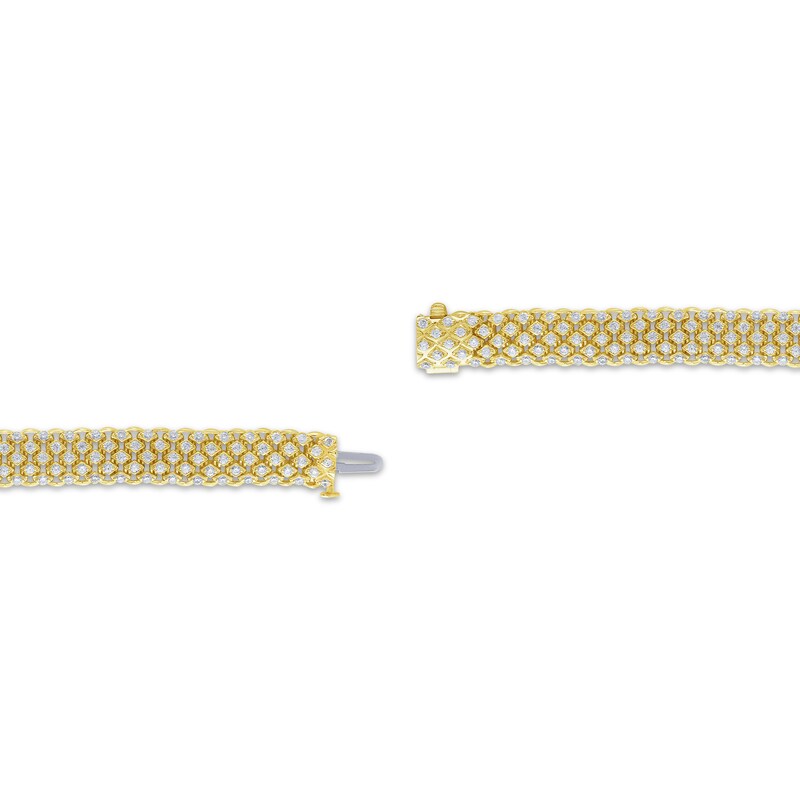 Main Image 3 of Multi-Row Diamond Bracelet 3 ct tw 14K Yellow Gold 7.25"