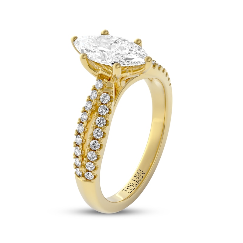 Main Image 2 of THE LEO Legacy Lab-Grown Diamond Marquise-Cut Engagement Ring 1-1/3 ct tw 14K Yellow Gold