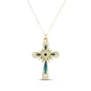 Thumbnail Image 1 of Multi-Color Enamel Cross Necklace 14K Yellow Gold 18"