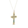 Thumbnail Image 2 of Multi-Color Enamel Cross Necklace 14K Yellow Gold 18"