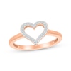 Thumbnail Image 1 of Diamond Open Heart Fashion Ring 1/10 ct tw 10K Rose Gold