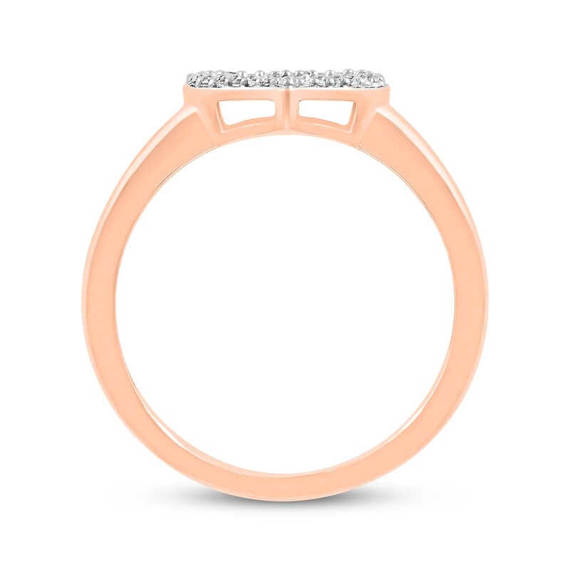 Main Image 3 of Diamond Open Heart Fashion Ring 1/10 ct tw 10K Rose Gold