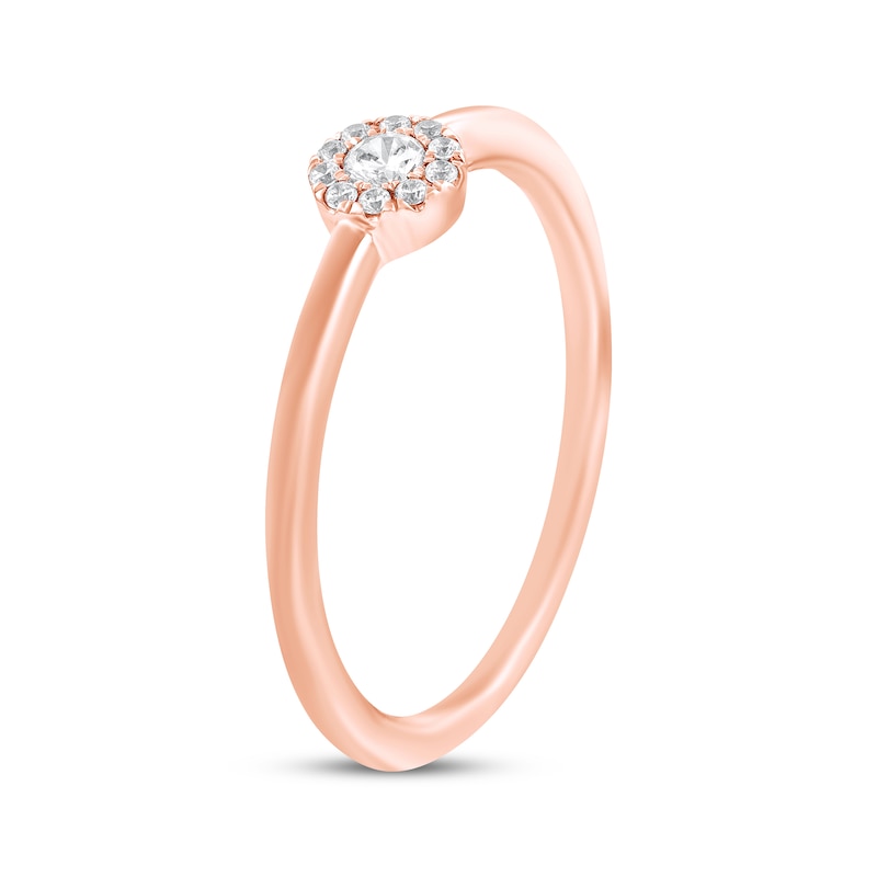 Main Image 2 of Adore Round-Cut Diamond Halo Engagement Ring 1/15 ct tw 14K Rose Gold