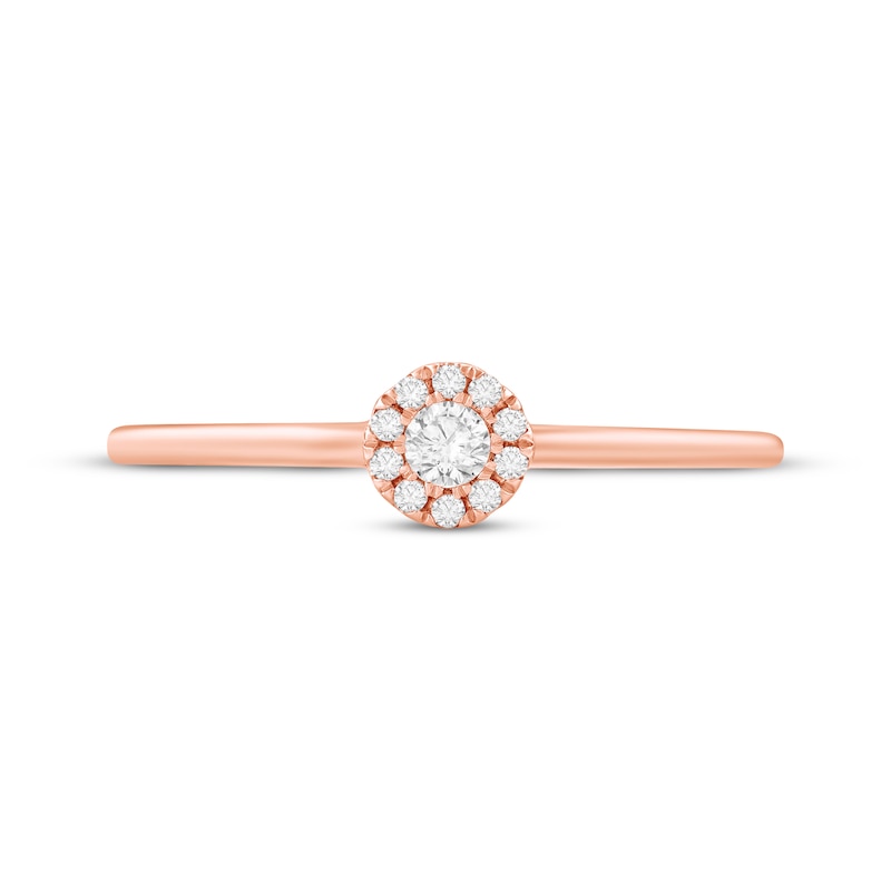 Main Image 3 of Adore Round-Cut Diamond Halo Engagement Ring 1/15 ct tw 14K Rose Gold