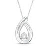 Thumbnail Image 1 of Diamond Solitaire Open Teardrop Necklace 1/10 ct tw 10K White Gold 18" (I/I3)