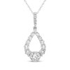 Thumbnail Image 1 of Milestones Diamond Teardrop Dangle Necklace 1-1/2 ct tw 10K White Gold 18&quot;