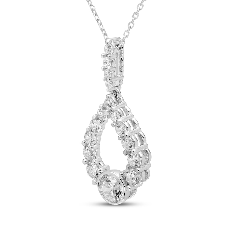 Main Image 2 of Milestones Diamond Teardrop Dangle Necklace 1-1/2 ct tw 10K White Gold 18&quot;