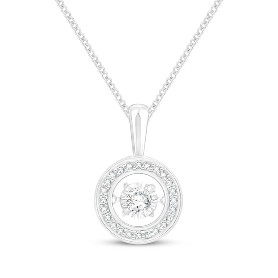 Unstoppable Love Diamond Halo Necklace 1/5 ct tw Sterling Silver 19"