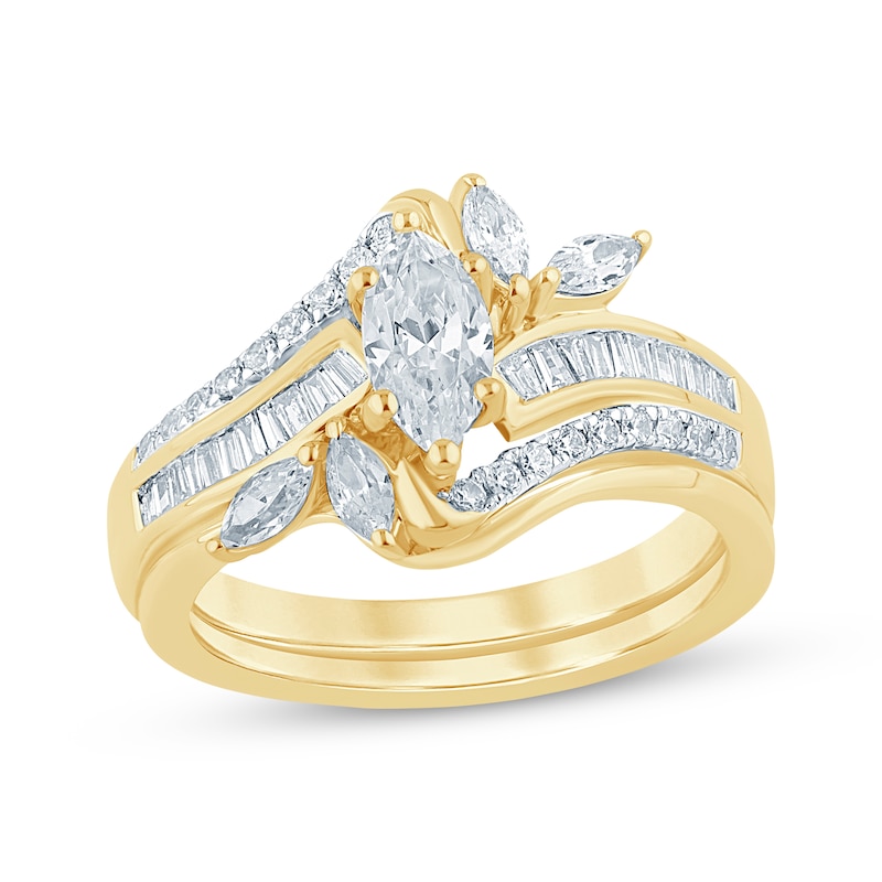 Main Image 1 of Adore Marquise-Cut Diamond Bypass Engagement Ring 1 ct tw 14K Yellow Gold
