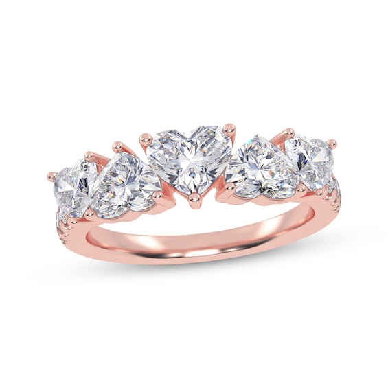KAY Lab-Grown Diamonds Heart-Shaped Alternating Ring 2 ct tw 14K Rose Gold