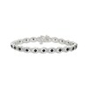 Thumbnail Image 1 of Black & White Diamond Link Bracelet 1 ct tw Sterling Silver 7"
