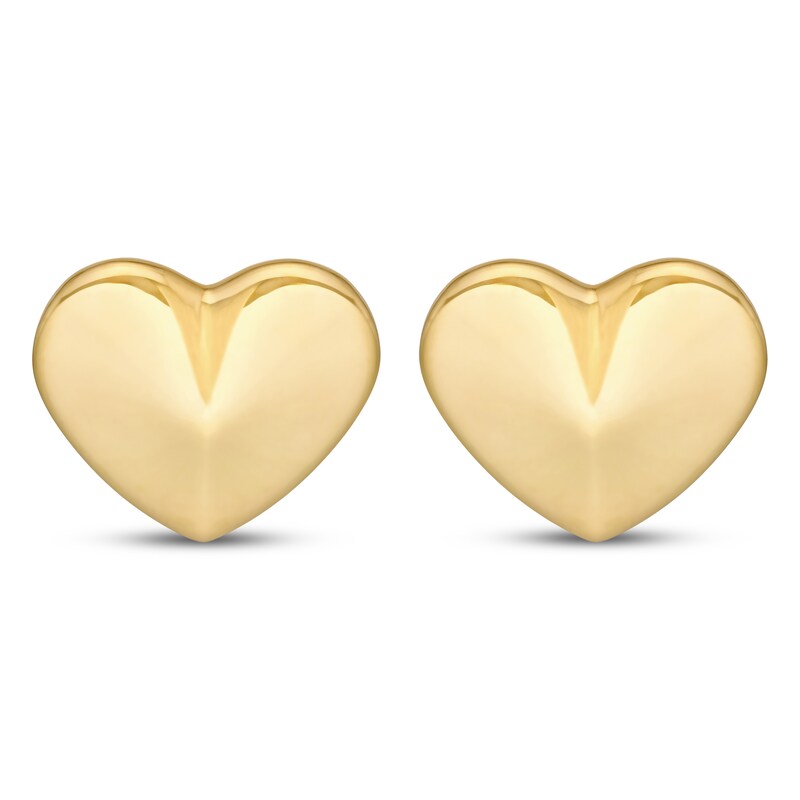 Main Image 2 of Heart Stud Earrings 14K Yellow Gold
