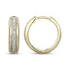 Thumbnail Image 2 of Diamond Pavé Huggie Hoop Earrings 1/6 ct tw 10K Yellow Gold