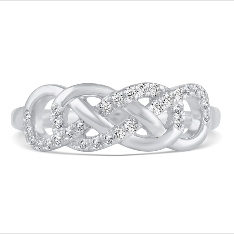 Main Image 3 of Diamond Knot Fashion Ring 1/5 ct tw Sterling Silver