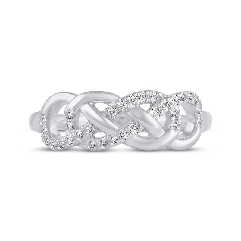 Main Image 4 of Diamond Knot Fashion Ring 1/5 ct tw Sterling Silver