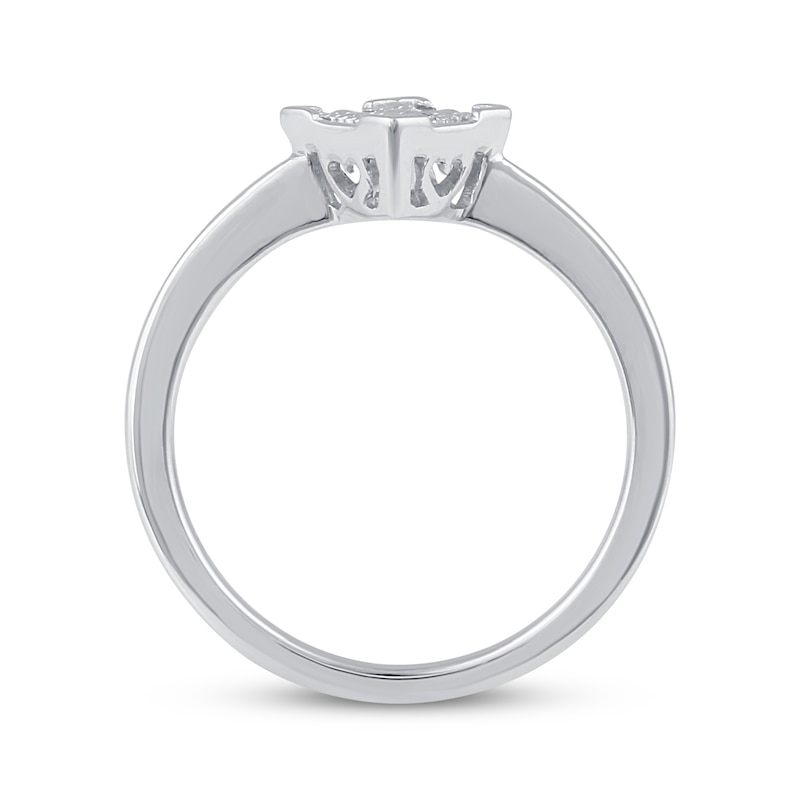 Main Image 3 of Diamond Accent Pavé Tilted Square Fashion Ring Sterling Silver