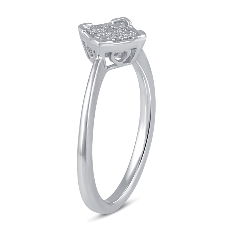 Main Image 5 of Diamond Accent Pavé Tilted Square Fashion Ring Sterling Silver