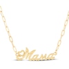 Thumbnail Image 1 of "Mama" with Heart Paperclip Chain Necklace Hollow 10K Yellow Gold 18"