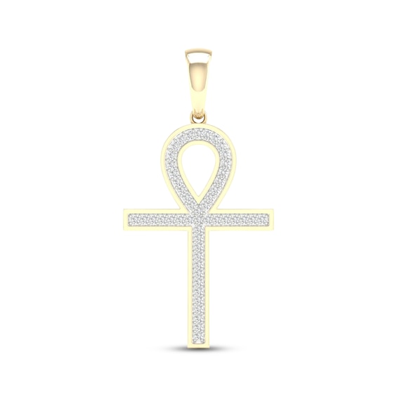 Men's Diamond Ankh Charm 1/2 ct tw 10K Yellow Gold