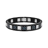 Thumbnail Image 1 of Men's Blue & Black Carbon Fiber Link Chain Bracelet Black Ion-Plated Stainless Steel & Tungsten 9"