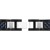 Thumbnail Image 3 of Men's Blue & Black Carbon Fiber Link Chain Bracelet Black Ion-Plated Stainless Steel & Tungsten 9"