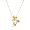 Thumbnail Image 3 of Diamond Flower Trio Necklace 1/4 ct tw 10K Yellow Gold 18"