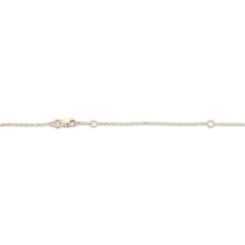 Main Image 4 of Diamond Flower Trio Necklace 1/4 ct tw 10K Yellow Gold 18"