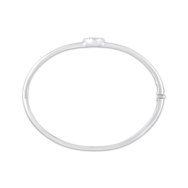 Main Image 3 of STUDIO BY KAY White Lab-Created Sapphire Pavé-Set Circle Bangle Bracelet Sterling Silver 7"