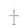 Thumbnail Image 1 of Lab-Grown Diamond Cross Necklace 1/2 ct tw 10K White Gold 18"