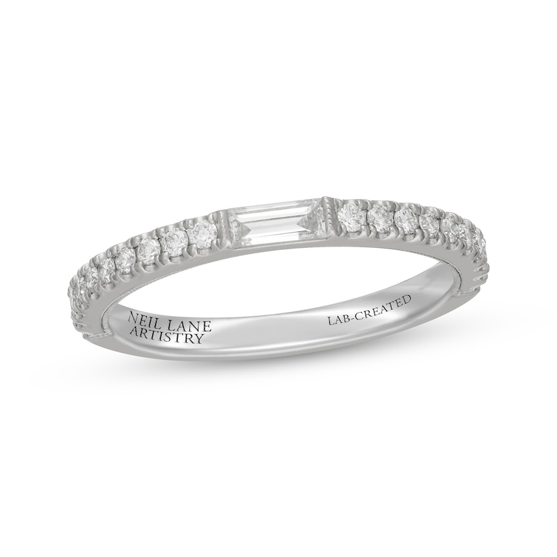 Main Image 1 of Neil Lane Artistry Heritage Baguette & Round-Cut Diamond Anniversary Ring 3/8 ct tw Platinum